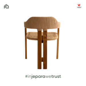 Silla de Comedor de Lujo Mataram, Moderna, de Madera de Teca Sólida con Cuerda Tejida, para Patio, Cafetería, Resort, Jepara, Indonesia - Product Image 2