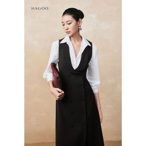 Chaleco vaquero de doble botonadura para mujer, vestido tipo lápiz con cuello en V, ropa exterior para llevar en capas, ropa informal de oficina [V9035] - Product Image 2