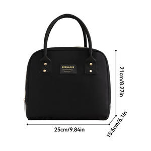 Stylish Ribbon Print <b>Insulated</b> <b>Lunch</b> Tote for Women Portable Thermal Cooler Pouch for Office and Picnic - Product Image 2