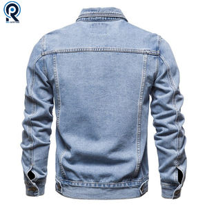 Veste en jean pour homme sur mesure OEM, effet délavé, en coton, coupe oversize, style vintage, en gros - Product Image 2