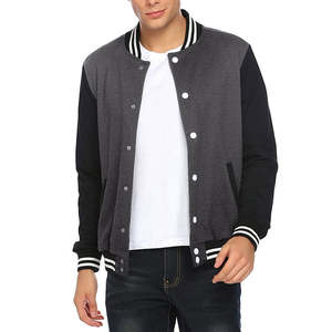 Chaqueta Varsity Roja y Azul Marino para Hombre, Mangas en Contraste, Cuello Alto, Puños con Cremallera, Cierre Frontal, Prenda Exterior Personalizada, Impermeable, Transpirable, de Lona - Product Image 5