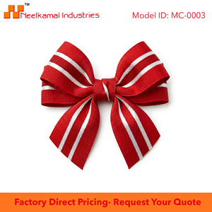 Neelkamal Industries 25mm Red Silver Metallic Grosgrain <b>Ribbon</b> Striped Zari Woven Trim for Garments Bows Gift Packaging - Product Image 6