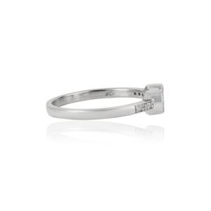 Magnifique bague en argent sterling 925 massif sertie de diamants et d'aquamarine véritable à 100 %, bijoux fins pour femmes - Product Image 5
