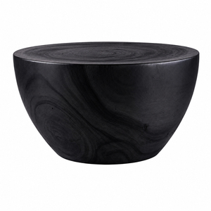 Horizon Bowl Coffee Table Black Finish Modern Organic <b>Solid</b> Suar <b>Wood</b> Premium Thick Bowl Top Living Room Home Furniture - Product Image 2