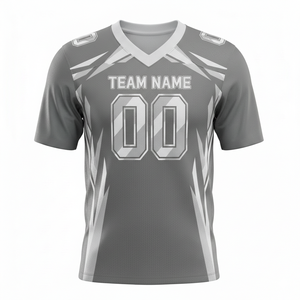 Maillot de football américain personnalisé pour adultes, manches courtes, respirant, option grande taille, devant 100% polyester, col en V - Product Image 2