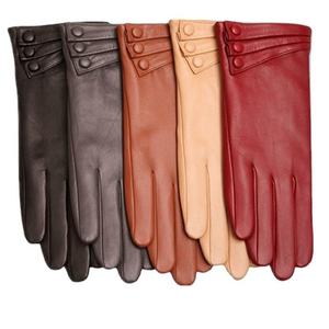 Winter Thermal Sheepskin Leather <b>Gloves</b> <b>Touchscreen</b> Eco-Friendly Unisex Plain Outdoor Sports Fashion Dressing Daily Use - Product Image 1