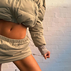 Manteau d'hiver confortable pour femmes, veste matelassée coupe-vent élastique avec rembourrage respirant, manteau matelassé en tricot pour femmes - Product Image 2