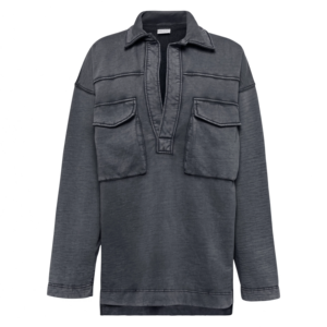 Men's Oversized Half Zip Cotton Work Shirt Solid Color Turn-down Collar Casual Autumn Wear - Product Image 1