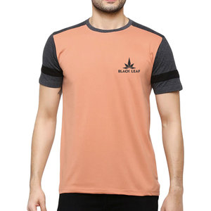 Comfortable 100% Cotton Custom Logo Printed Men's T-Shirt-BLACK <b>LEAF</b> Brand Regular Fit Canvas Fabric Breathable & Eco-Friendly - Product Image 4