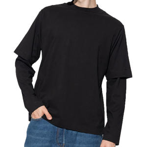 Camiseta Casual de Manga Larga para Hombre, 100% Algodón, Doble Capa, Personalizada, Talla Grande, Lisa, Estampada, Tejida - Product Image 6