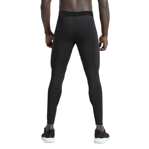 High Quality <b>Men's</b> Black Full Length Seamless Yoga Leggings High Waist Elastic Waist Sport Athletic <b>Compression</b> Long <b>Tights</b> - Product Image 2