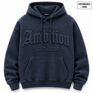 Best Selling Three-dimensional 3D Embossed Winter Hoodie Custom Logo Pure Cotton Circle Thick Embroidery Oversized Streetwear - Product Image 4