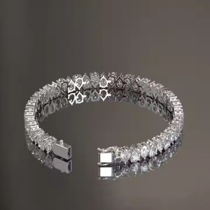 New Round Shape Moissanite Diamond Bracelet Bezel Setting 18K Yellow Gold Diamond Bracelet <b>for</b> Both <b>Men</b> and Women - Product Image 2