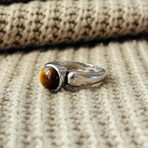 Boho Tiger Eye Brass <b>Ring</b> Silver Plated Solitaire <b>Statement</b> Womens Wholesale <b>Ring</b> - Product Image 5