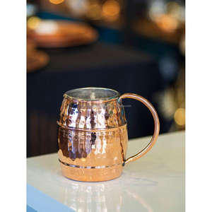 Tasses et tasses à bière en cuivre de haute qualité OEM ODM Tasse à mule de Moscou en cuivre personnalisée Tasses à cocktail réutilisables pour l'utilisation de Barware - Product Image 2