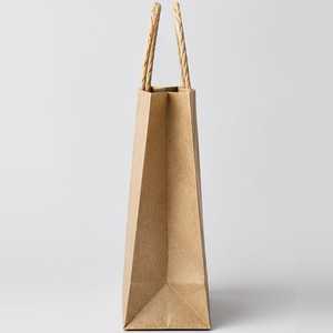 Bolsa de Papel Kraft Reutilizable Ecológica con Fondo Cuadrado y Asas de Cuerda, Impresa Personalizada, para Restaurantes, Tiendas de Comestibles y Comida para Llevar - Product Image 2