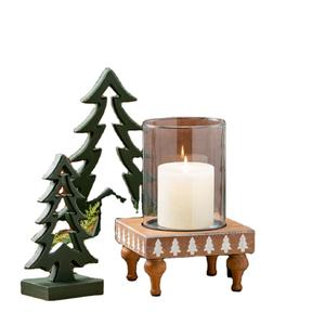 Juego de Portavelas de Resina y Madera de Acacia Hechos a Mano - Decoración Ecológica de Lujo para el Hogar, para Usar en la Mesa de Pascua - Product Image 1