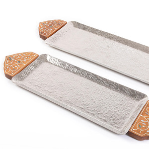 Bandeja de Cerámica con Acabado Dorado de Lujo, Diseño de Hojas, para Decoración Árabe Tradicional, Decoración del Hogar para Ramadán, Resistente al Calor, Ligera - Product Image 2