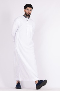 <b>Mens</b> Long Sleeve Muslim Juba Breathable Material Elegant Modest Clothing Style <b>Mens</b> Traditional Robe Islamic <b>Thobe</b> Full Length - Product Image 4