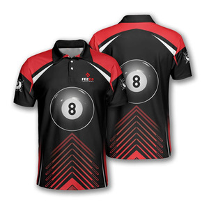 Fezco Industries <b>Men's</b> Black Gothic <b>Skull</b> Billiard Polo <b>Shirt</b> Digital Printed Quick Dry Short Sleeve Woven Polyester - Product Image 4