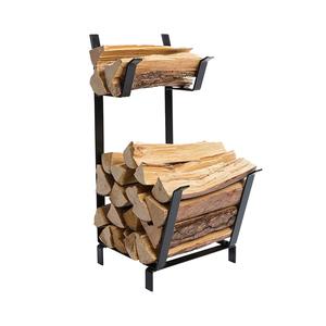 Porte-bûches moderne en métal avec cadre carré, revêtement en poudre, pour intérieur et extérieur, taille, forme et couleur personnalisables - Product Image 2