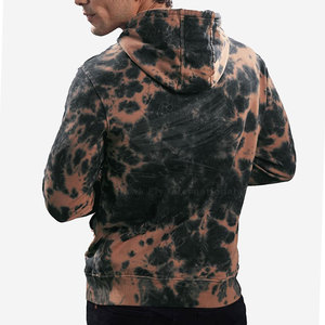Sweat à capuche en molleton pour homme, 100% coton, respirant, séchage rapide, style décontracté, hiver, tie-dye, impression personnalisée du logo, haute qualité, faible MOQ - Product Image 3