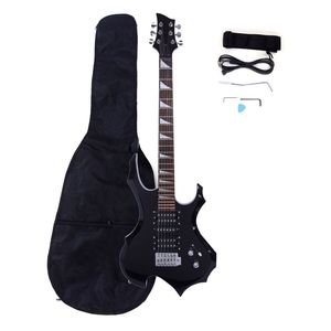 Chitarra Elettrica a Forma di Fiamma per Principianti, Pickup HSH, Borsa Nera, Tracolla, Paddle, Cavo, Chiave, Kit di Strumenti - Product Image 1