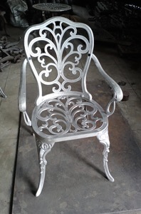 Modern Phoenix Cast Aluminum Rocking Turned Leg <b>Armchair</b> European Farmhouse Style Durable Rustproof Metal <b>Dining</b> Chair Garden - Product Image 6