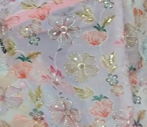 Premium <b>Fabric</b> With Beads Embroidery Work 65 GSM 44 Inch Width Designer Ethnic Material For Boutique Wear 25 Meters - Product Image 3