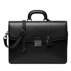Sac pour ordinateur portable en cuir véritable, mallette d'affaires haut de gamme avec compartiment rembourré pour ordinateur portable, bandoulière réglable, plusieurs compartiments de rangement - Product Image 1