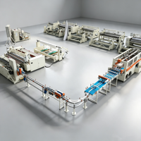Máquina Rebobinadora de Papel Higiénico para Pequeñas Fábricas, 150-200m/min, Diseño Compacto con Control PLC, Motor y Bomba para Doblar Papel