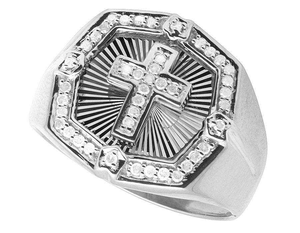 Moissanite Diamond Cross <b>Ring</b> 925 Silver Iced Out <b>Statement</b> <b>Ring</b> Religious Hip Hop Luxury Jewelry Gift for Men Women - Product Image 3
