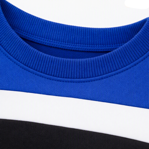 Sudadera de Cuello Redondo para Hombre, Color Sólido, con Bloques de Color, Logotipo Bordado, Corte Holgado, Informal, para Invierno, 100% Algodón - Product Image 6