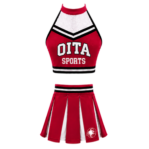 Ensemble d'uniformes de cheerleading personnalisés marron, jupe plissée, haut court, tenue de performance d'équipe, compétition de danse, vêtements de sport athlétiques - Product Image 1