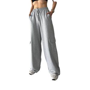 Pantalones de chándal de cintura elástica de alta calidad para mujer, pantalones de chándal holgados con pierna ancha, ropa atlética informal relajada, hecho de seda de verano - Product Image 4