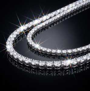 Moissanite Tennis <b>Chain</b> Gold Plated 925 Silver <b>Iced</b> <b>Out</b> 22 - Product Image 2
