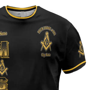 เสื้อยืดแฟชั่นลายกราฟิกสัญลักษณ์เมสันคุณภาพสูงสำหรับผู้ชาย เสื้อยืดผ้าฝ้ายพิมพ์ลายโลโก้ฟรีเมสันสำหรับผู้ชายสั่งทำจำนวนมาก - Product Image 4