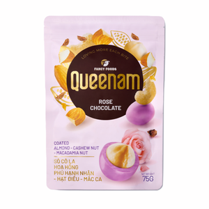 Envío Global al por Mayor, Chocolate Dragee de Alta Calidad HALAL OEM/ODM 75G, Nueces de Almendra, Anacardo y Macadamia Cubiertas de Chocolate Rosa - Product Image 1