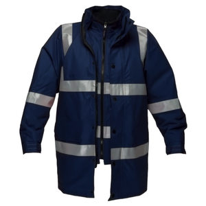Hi Vis Safety Jacket Waterproof Parka Reflective Two Tone Workwear Construction Security High Visibility Winter <b>Coat</b> - Product Image 3