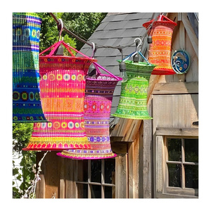 Farol de Brocado Navideño 2026, Tamaño Grande 60cm, Lámpara Colgante de Tela Vietnamita Plegable para Decoración de Eventos Navideños en Vestíbulos de Hoteles, Venta al Por Mayor - Product Image 4