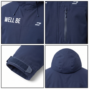 <b>Men's</b> <b>Waterproof</b> <b>Long</b> Hard Shell Hood Jacket Front Logos Outdoor Wear Rain <b>Coat</b> Regular Fit Hiking Camping <b>Long</b> Hooded Jackets - Product Image 6
