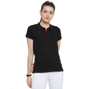Polo décontracté pour femme en coton respirant à manches courtes, col classique, parfait pour le quotidien, le bureau, le week-end ou les activités sportives. - Product Image 1