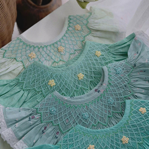Vestido de Bebé Niña Hecho en Vietnam, OEM, Lino Suave, Corte Holgado, Largo Personalizado, Estilo Floral y Animal - Product Image 6