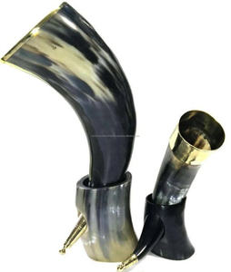 2024 nueva superventas artesanía Natural buey búfalo tallado a mano vikingo Medieval beber cuerno logotipo personalizado pulido cuernos naturales para - Product Image 1