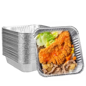 Barquettes alimentaires jetables pleine grandeur en aluminium avec couvercle en plastique/papier imprimé pour plats à emporter - Product Image 3