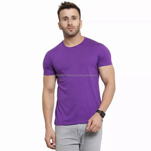 Plain <b>purple</b> t shirt for men and women solid color cotton tee wholesale blank top for printing or casual wear - Product Image 6