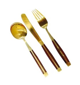 Premium Eco Friendly <b>Brass</b> <b>Cutlery</b> Set Gold Finish Stainless Steel Handle <b>Dishwasher</b> <b>Safe</b> Modern Design for Hotel Restaurant - Product Image 5