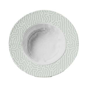 หมวกบักเก็ตพิมพ์ลายปะการังสีขาวแบบนามธรรมพร้อมโลโก้สั่งทำ - หมวกกันแดดโพลีเอสเตอร์คุณภาพพรีเมียมแบบสองด้าน - สไตล์มินิมอลสตรีทแวร์ - Product Image 3