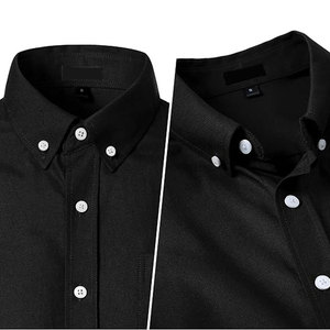 <b>Men's</b> Lightweight Oxford Long Sleeve <b>Shirt</b> <b>Black</b> Casual Breathable <b>Slim</b> <b>Fit</b> Dress <b>Shirt</b> with Chest Pocket Button Down Collar - Product Image 4