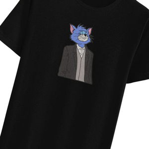 Camiseta Gráfica Personalizada de Estilo Urbano, Camiseta Oversize con Estampado de Gato Azul, Unisex, Casual, Holgada, de Algodón de Alta Calidad - Product Image 5